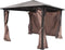 vidaXL - Prieel - met - gordijn - 400x300 - cm - aluminium - antraciet