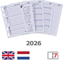Kalpa 104 x 68 mm Mini Organizer Agenda Inleg 1 Week per 2 Paginas NL EN 2026