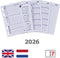 Kalpa 104 x 68 mm Mini Organizer Agenda Inleg 1 Week per 2 Paginas NL EN 2026