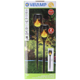 Velamp OLYMPIA XL: set of 2 solar garden stakes 59cm "flame" effect