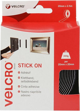 VELCRO® VEL-EC60215 Klittenband Om vast te plakken Haak- en lusdeel (l x b) 2500 mm x 20 mm Zwart 2.5 m