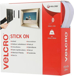 VELCRO® VEL-EC60219 Klittenband Om vast te plakken Haak- en lusdeel (l x b) 10000 mm x 20 mm Wit 10 m