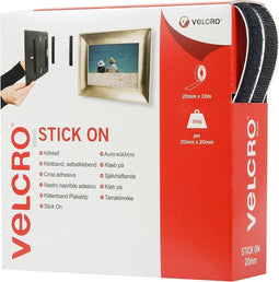VELCRO® VEL-EC60220 Klittenband Om vast te plakken Haak- en lusdeel (l x b) 10000 mm x 20 mm Zwart 10 m