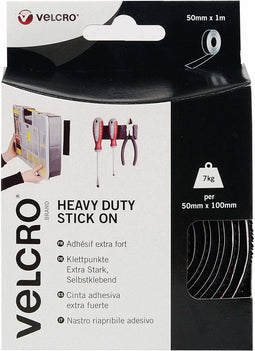 VELCRO® VEL-EC60241 Klittenband Om vast te plakken Haak- en lusdeel, Extra sterk (l x b) 1000 mm x 50 mm Zwart 1 m
