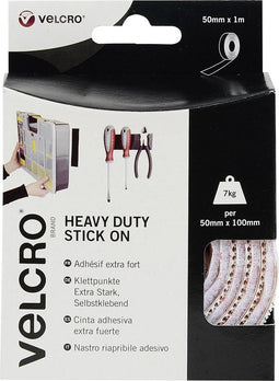VELCRO® VEL-EC60242 Klittenband Om vast te plakken Haak- en lusdeel, Extra sterk (l x b) 1000 mm x 50 mm Wit 1 m