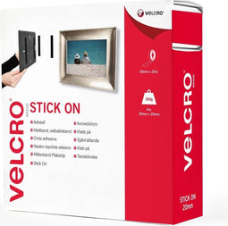 VELCRO® VEL-EC60355 Klittenband Om vast te plakken Haak- en lusdeel (l x b) 25000 mm x 20 mm Zwart 25 m