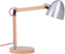 VELEKA - Bureaulamp - Zilver - Rubberhout
