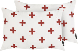 VELLEIA - Sierkussen set van 2 - Wit - 35 x 50 cm - Katoen