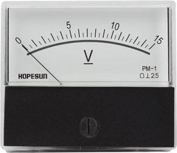 Velleman Analoge voltmeter, inbouwmontage, voor DC-spanningen tot 15 V, met nulregelaar, 70 mm x 60 mm