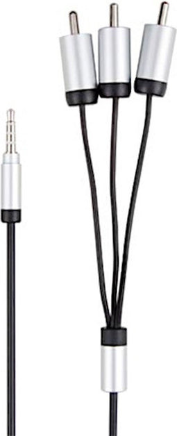 Velleman Audio/Videokabel - 3.5 Mm Mannelijk Naar 3 X Rca Mannelijk - Met Metalen Pluggen - Zwart