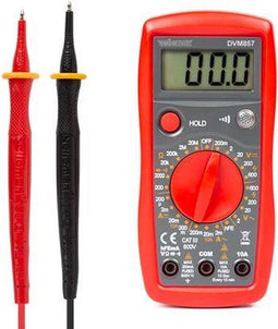 Velleman Digitale multimeter, geschikt voor het meten van AC/DC-stroom, AC/DC-spanning, weerstand, diodes en continuïteit, inclusief meetsnoeren