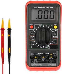 Velleman Digitale multimeter, geschikt voor het meten van AC/DC-stroom, AC/DC-spanning, weerstand, batterijspanning, temperatuur, inclusief meetsnoeren