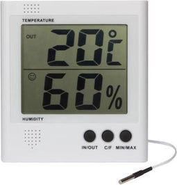 Velleman Digitale thermo-/hygrometer, groot LCD, binnentemperatuur en -vochtigheid, batterij-indicator, geheugenfunctie, vriespunt alarm