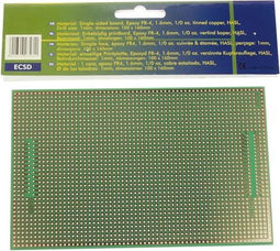 Velleman Eurocard, 100 x 160 mm, Centronix Sub D25-patroon, enkelzijdig, eurodin DIN41612 en DIN41617, epoxy FR-4, groen