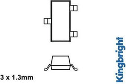 Velleman KM-23SGC-F SURFACE MOUNT LED GREEN WATER-CLEAR 5-12mcd (KM-23SGC-F)
