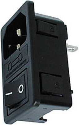 Velleman mannelijke netaansluiting voor chassis - met schakelaar & zekeringhouder