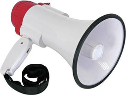 Velleman Megafoon met schouderriem, 10 W, 100 m, sirene, spreek-, opname- en afspeelfunctie