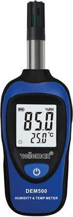 Velleman Mini thermo-/vochtigheidsmeter, LCD-display met achtergrondverlichting, -20 °C tot 70 °C, vochtigheid 0-100 %