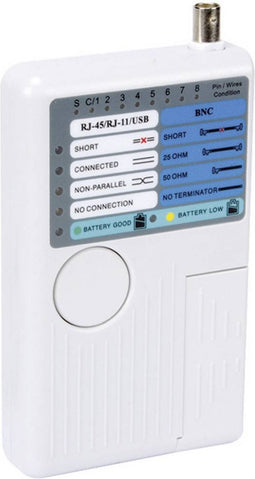 Velleman Netwerkkabeltester voor USB-kabels, RJ45-ethernet-kabels en RJ11-kabels