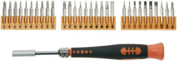 Velleman Precisieschroevendraaierset, 32-delig, chroom-molybdeen-vanadium, niet-magnetisch, zwart/oranje