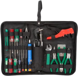 Velleman Toolkit, voor de hobbyist, 18-delig, niet-magnetisch, met etui, zwart
