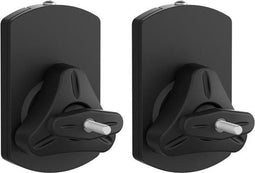 Velleman Universele muurbeugel voor luidsprekers, verschuifbare muurplaat, 8 kg draagvermogen, 360° draaibaar, 30° kantelbaar in alle richtingen, 4 montagemogelijkheden, ABS, zwart