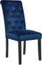 VELVA - Eetkamerstoel set van 2 - Blauw - Fluweel