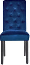 VELVA - Eetkamerstoel set van 2 - Blauw - Fluweel