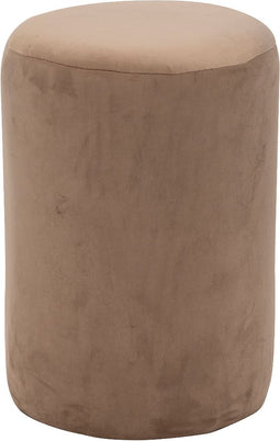Velvet Poef Kira Mokka | Rond | Voetenbankje | Zitbank | Modern & Luxe | Handgemaakt | 32 x 45 cm