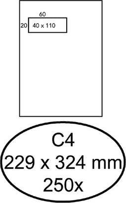 Vensterenvelop C4 VL Gegomd Wit