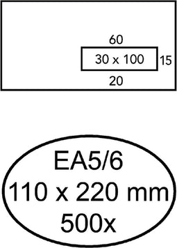 Vensterenvelop EA5/6 VR ZK Wit
