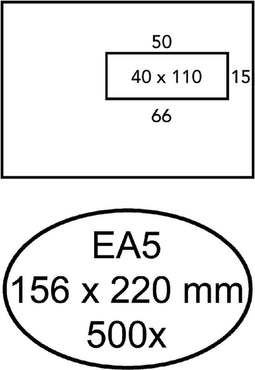 Vensterenvelop EA5 VR Wit
