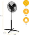 Ventilator Staand - Tristar VE-5756 Statiefventilator met 3 snelheidsstanden, Ventilator - 85° graden draaifunctie - in hoogte verstelbaar - Ø 40 cm, 45 Watt - zwart
