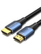 Vention Katoen Gevlochten HDMI-A Male naar Male HD-kabel 8K 60 Hz 5M Blauw type aluminiumlegering