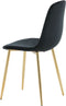 Venture - Home - Eetkamerstoelen - 2 - st - Polar - fluweel - zwart - en - messing