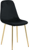 Venture - Home - Eetkamerstoelen - 2 - st - Polar - fluweel - zwart - en - messing