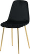 Venture - Home - Eetkamerstoelen - 2 - st - Polar - fluweel - zwart - en - messing