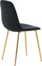 Venture - Home - Eetkamerstoelen - 2 - st - Polar - fluweel - zwart - en - messing