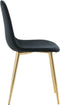 Venture - Home - Eetkamerstoelen - 2 - st - Polar - fluweel - zwart - en - messing