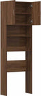 vidaXL - Wasmachinekast - 64x24x190 - cm - bewerkt - hout - bruin - eikenkleurig