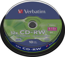 Verbatim 43480 CD-RW disc 700 MB 10 stuk(s) Spindel Herschrijfbaar