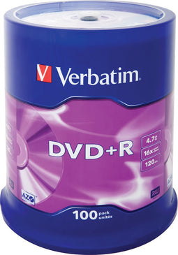 Verbatim 43551 DVD+R Matt Silver Schijven - 100 Stuks / Spindel