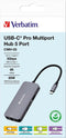 Verbatim CMH-05 USB-C (USB 3.2 Gen 1) multiport hub 5 poorten Met ingebouwde netwerkaansluiting, Met snellaadpoort, Met