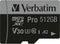 Verbatim Pro microSDXC-kaart 512 GB UHS-Class 3 4K-video-ondersteuning, A2-vermogensstandaard, Incl. SD-adapter, Schokb
