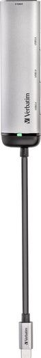 Verbatim USB 3.2 Gen 1-hub 4 poorten Met USB-C stekker, LED-weergave Grijs