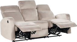 VERDAL - Driezitsbank Elektrisch - Beige - Fluweel