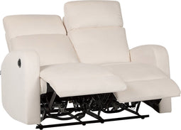 VERDAL - Tweezitsbank elektrisch - Wit - Fluweel