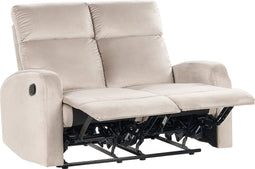 VERDAL - Tweezitsbank handmatig verstelbaar - Beige - Fluweel