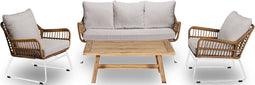 Verena loungeset teak wit 4-delig