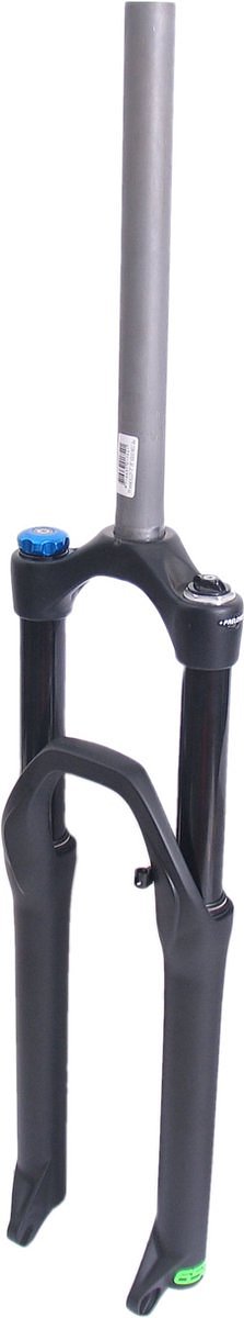 Verende voorvork 27,5 / 650B Spinner met lock out - 120 mm veerweg met 1 1/8 ahead vorkbuis - PM remnokken - mat zwart